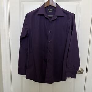 MILANI NEW Mens Shirt SIZE XL Slim Fit Dark Purple